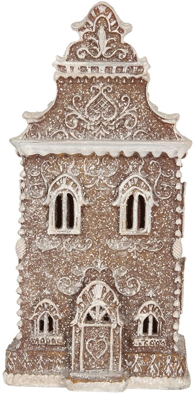 Clayre & Eef Gingerbread house met LED 3 x AAA Bruin Kunststof