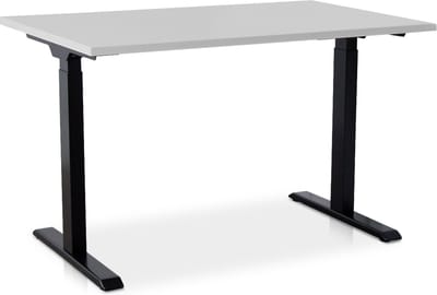 Zit-sta bureau snelslinger verstelbaar - MRC FAST FLEX | 120 x 80 cm | frame zwart - blad grijs