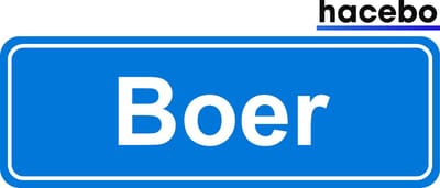 Hacebo - Plaatsnaam Sticker - 29x10 CM - Boer sticker - Verkeersborden sticker - grappige cadeaus - Boer
