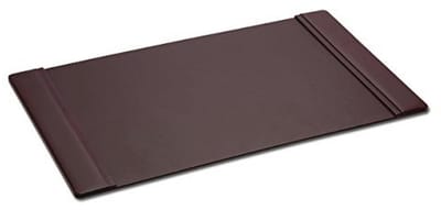 Chocoladebruine Bureau-onderlegger met Leer en Zijbekleding, 64,8 x 43,8 cm