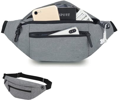 OKWISH Heuptassen – Multifunctionele Heuptas Met Diefstalbestendig Ontwerp, Ideaal Voor Telefoon, Portemonnee En Sleutels, Comfortabel Te Dragen – Grijs – Nylon