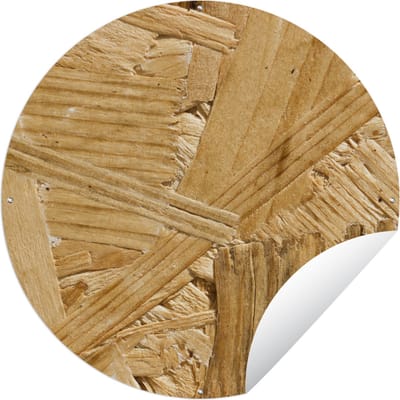 Tuincirkel Hout - OSB - Patroon - 60x60 cm - Ronde Tuinposter - Buiten