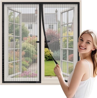 Vliegengaas met magneet 120 x 100 cm - zwart - zonder boren - ideaal voor schuifdeuren - SnelShoppen