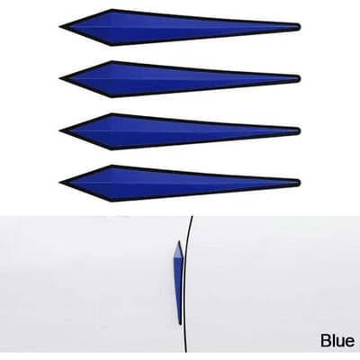 4 Stuks Auto Kraswerende Beschermende Sticker Carrosserie Bumper Anti-botsing Bescherming Deur Achteruitkijkspiegel Randbeschermer Rubberen Strip blauw
