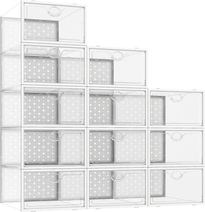 La'Moussawi ® Stapelbare en Transparante Schoenendozen voor Optimaal Schoenbeheer tot Maat 46