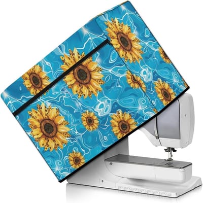 Naaimachinehoes - Beschermhoes Naaimachine - Naaimachine Beschermen - Met Opbergvak - 45 x 22 x 32 cm - Zonnebloem Patroon