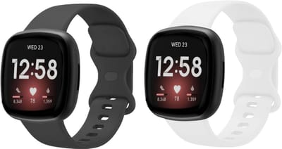 Strap-it 2-Pack Siliconen Smartwatch Bandjes (Wit & Zwart) – comfortabel & zweetbestendig – geschikt voor Fitbit Versa 3/4 & Sense/Sense 2 – Maat S