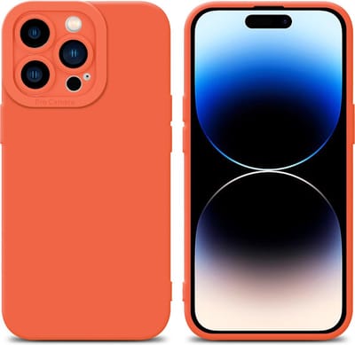 Cadorabo Hoesje geschikt voor Apple iPhone 14 PRO in FLUID ORANJE - Beschermhoes gemaakt van flexibel TPU silicone Cover Fluid Case