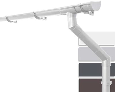 Halfronde Dakgoot Set voor Terras en Carport - 100mm, 5m Wit