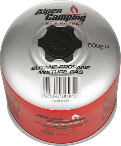 Alpen Camping - Gaspatroon K008 877 ml / 500 g - certificaat: Pi 043 - 7/16 inch aansluiting voor camping gasfornuis