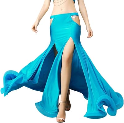 Sexy Slim Belly Dance Rok met Split en Hollow Design voor Vrouwen - Perfect voor Dansuitvoeringen en Feestjes, Elegante Maxi Rok met Mermaid Stijl