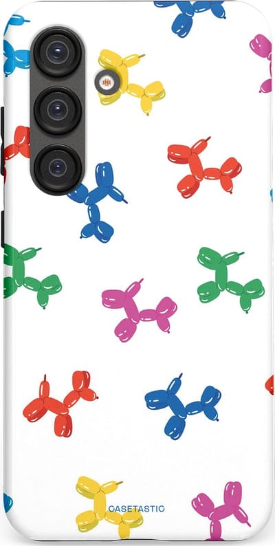 Casetastic Hoesje Geschikt voor Samsung S25 - Stijlvolle Beschermende Duo-layer Case - Ballonnen hondje