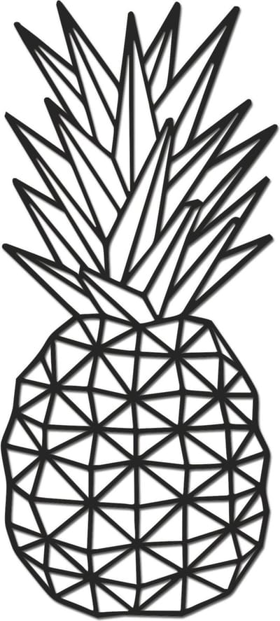 Hout-Kado - Ananas - Large - Zwart - Geometrische dieren en vormen - Hout - Lasergesneden- Wanddecoratie