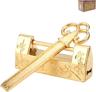 Antiek slot Mini Chinese stijl - Traditionele eksterbloemen - Hangslot Klein slot voor vintage meubilair - Brons - Decoratieve sloten