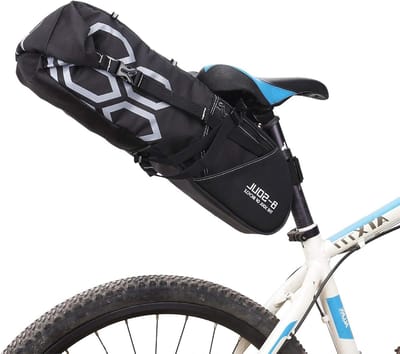 Waterdichte Fiets Zadeltas - Fietstas Bagage - Opbergen Fietsspullen - Grote Capaciteit - 12 Liter - Zwart