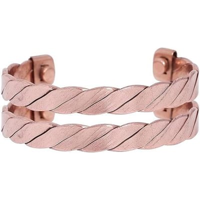 Bracelet Crocon pour homme, Bracelet en cuivre pour homme, Kada en cuivre pour homme | Bracelet Ashtadhatu en cuivre pur, Bijou de main élégant(Lot de 2) beige