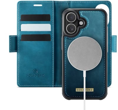 Solidenz 2 in 1 Hoes geschikt voor iPhone 17 Hoesje - geschikt voor MagSafe - Afneembare Case - Blauw