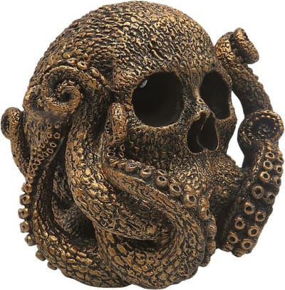 Uniek Metalen Octopus Beeldje - Schaal, Tafelblad & Boekenplank Decoratie - Nautisch en Gotisch