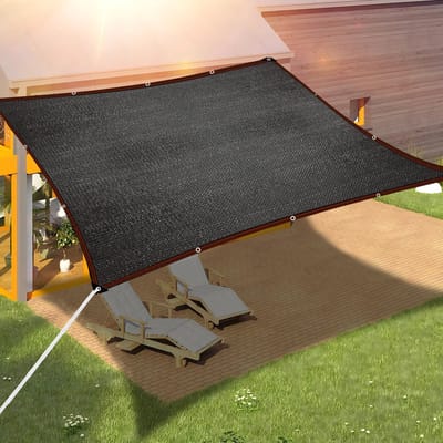 Dailygoods- Schaduwnet 70% schaduwverhouding - UV-bestendig - Plantenbescherming - 4 x 4 m - Zwart - Effectieve zonwering - Zonnescherm