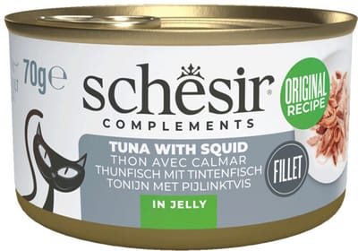 Schesir Complementary Kattenvoer Tonijn & Inktvis in Gelei - 12 x 70 gr - Voordeelverpakking