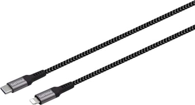 Philips USB Kabel 3.0 - USB-C naar Lightning - Lengte: 2 Meter - Premium Nylon - Zwart