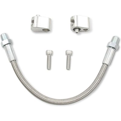 LS Motor 3-Bouts DBC DBW Gen 3 Gasklephuis Bypass Aluminium Gevlochten Slang Kit Koelvloeistof Overloop zilver