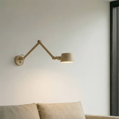 Lucande - wandlamp - 1licht - metaal - H: 14 cm - E27 - beige