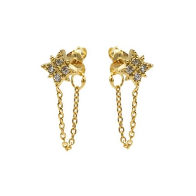 Karma-Chain-Oorbel-Zirconia-Morningstar-Goud-M2860