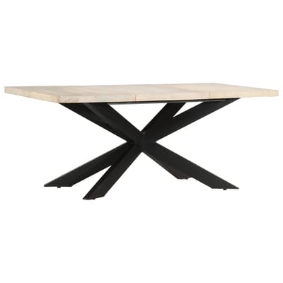 vidaXL - Eettafel - 180x90x76 - cm - massief - gebleekt - mangohout