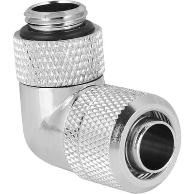 G14 Draad Waterkoeling Fitting Dunne Buis 90 graden Rechte Hoek Elleboog (Zilver)