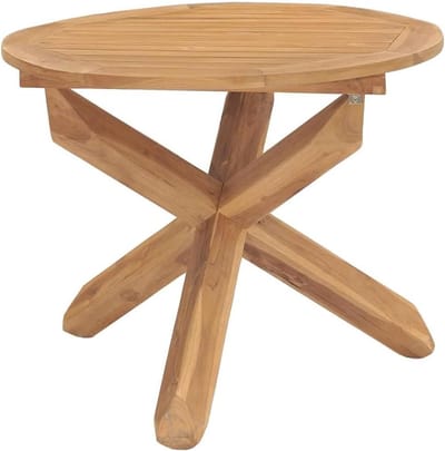 Ronde Tuintafel - Teak Tafel - Buiten Eten - Massief Teakhout - 90 x 75 cm - Bruin