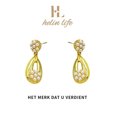 Helin life DamesOorhangers-Oorbellen Goudkleurig -Oorbellen meisje -925 Tremella naald hypoallergeen -parel- Cadeau-Geschenkdoos-cadeau voor moeder en geliefde