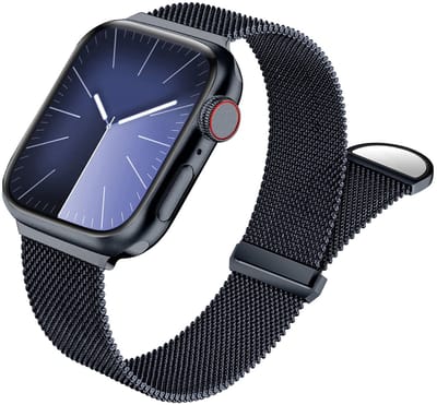 SBG Milanees Bandje Geschikt voor Apple Watch 1/2/3/4/5/6/7/8/9/10/11/SE - 38/40/41/42MM - Roestvrij Stalen Horlogebandje Magnetisch - Blauw
