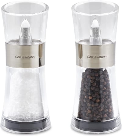 Cole & Mason - Flip Salt and Pepper Mill Gift Set, Chrome 15.4 cm
