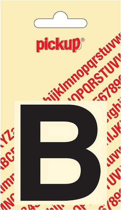 Pickup plakletter Helvetica 60 mm - zwart B