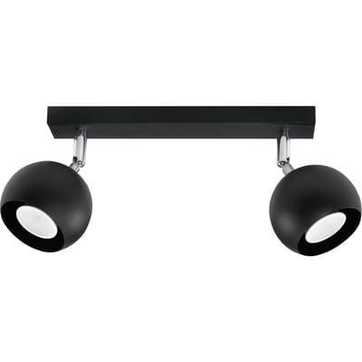 Sollux Lighting Plafondlamp Oculare - GU10 - zwart - staal - 16x30x10cm