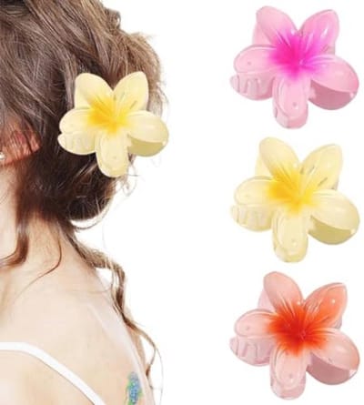 Haarspelden set van 3 - Multicolore bloemen - Acryl haarclips - Elegante haaraccessoires - ShopVlot