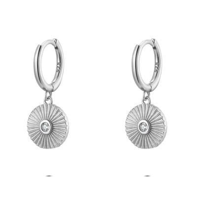 Twice As Nice Oorbellen in zilver, ronde schijf Zilverkleurig