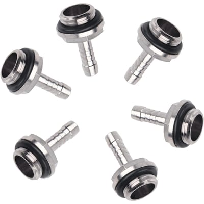 6 PCS PC Refroidissement Liquide Raccord Deux Toucher Filetage G1 4 Connecteur Barb pour Tube 6mm