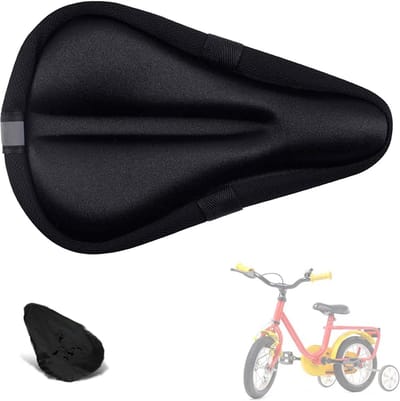 Kinder Fietszadelhoes - Fietsstoel Kussen - Comfortabel Fietsen - Extra Zacht Traagschuim - 23 x 15 cm - Zwart
