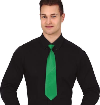 Fiestas Guirca Carnaval verkleed stropdas - groen - polyester - volwassenen/unisex
