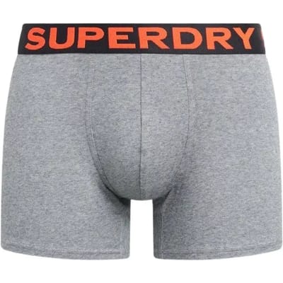 Superdry BOXER DOUBLE PACK Heren Onderbroek - Zwart/ Groen - Maat S