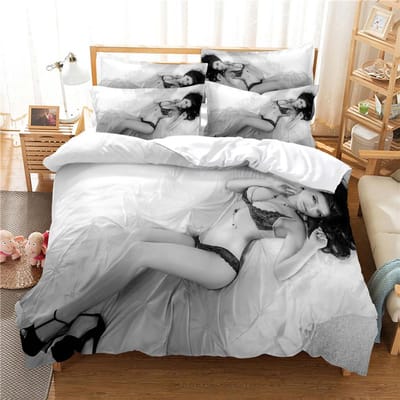 3D Cartoon Beddengoed Set Queen Beddengoed Dekbedovertrek Set Beddengoed Set Sprei Katoen Queen Slaapkamer Sprei Set Bed Set Beddengoed EU single(135x200cm) gray