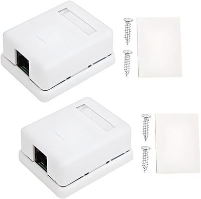 Dailygoody - Opbouwdoos - RJ45 Opbouwdoos - Duurzaam en gebruiksvriendelijk - 2 Stuks - Netwerkdoos - Voor communicatie-aansluiting