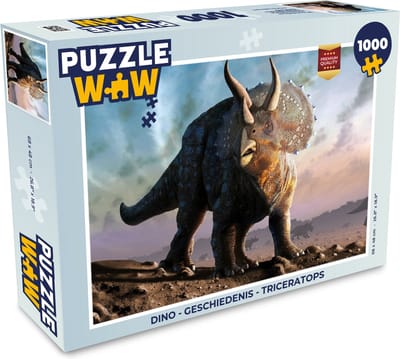 Puzzel Dino - Geschiedenis - Triceratops - Kinderen - Jongens - Kids - Jongetje - Legpuzzel - Puzzel 1000 stukjes volwassenen