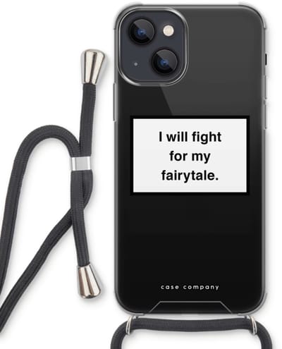 Case Company® - Hoesje met koord geschikt voor iPhone 13 hoesje met Koord - Fight for my fairytale - Telefoonhoesje met Zwart Koord - Bescherming aan alle Kanten en Over de Schermrand
