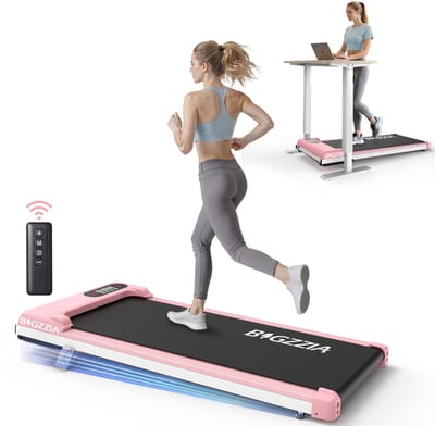 BIGZZIA Loopband draagbaar met 8% helling - 3-in-1 Walkingpad Elektrisch - loopkussen 1-8 km/u instelbaar - Motor 2,5 pk - met afstandsbediening en LCD-display - loopvlak 38.5 x 90 cm - Roze