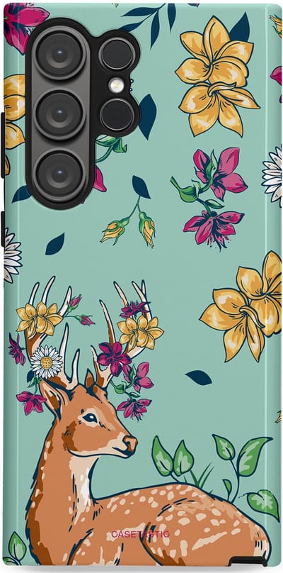 Casetastic Hoesje Geschikt voor Samsung S23 Ultra - Stijlvolle Beschermende Duo-layer Case - Bloemenbronst