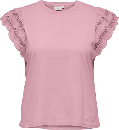ONLY CARMAKOMA - CARMACY S/S O-NECK MIX TOP JRS Dames Blouse