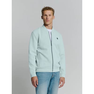 Pique sweater met volledige ritssluiting